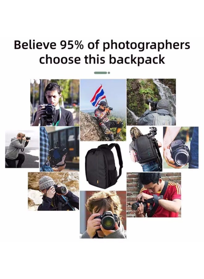 Chabeia Camera Bag ，Shockproof Photo Camera Backpack ，Waterproof Camera Bag for SLR Cameras and Laptop , Purple , 13.0 × 10.4 × 4.9 inches - Image 3